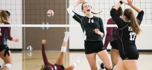 girls playing voleyball