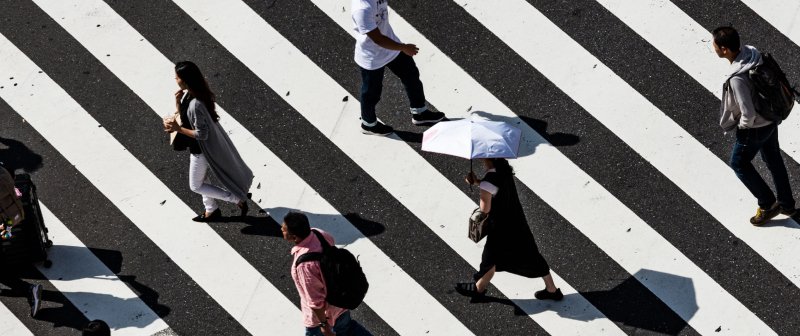 crosswalk with people